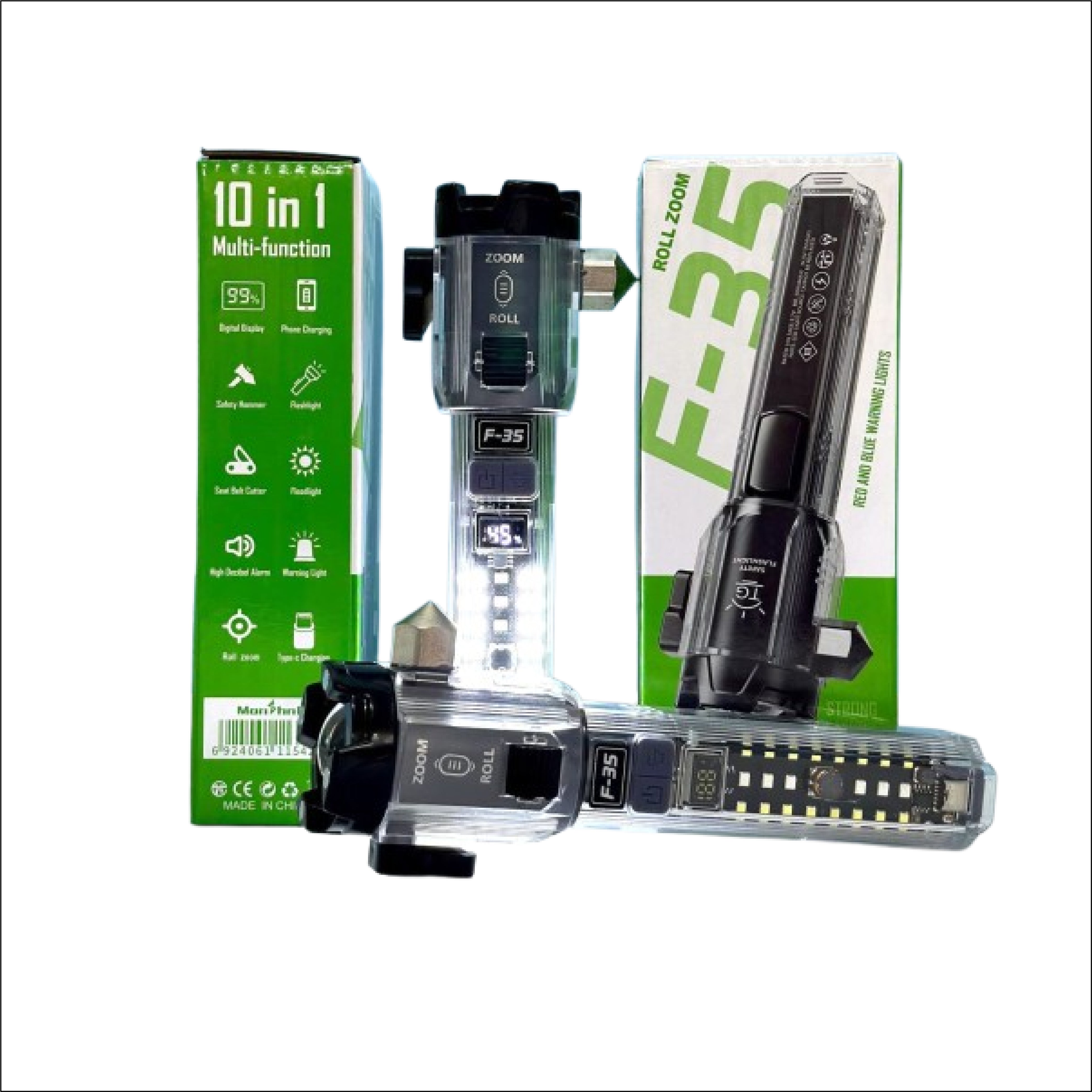 EMERGENCY SAFETY FLASHLIGHT ROLL ZOOM F-35