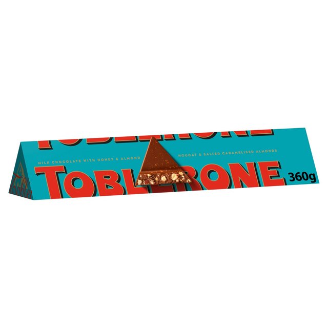 TOBLERONE MILK CHOCOLATE WITH NOUGAT SALTED CARAMEL & ALMOND 360 GRAM