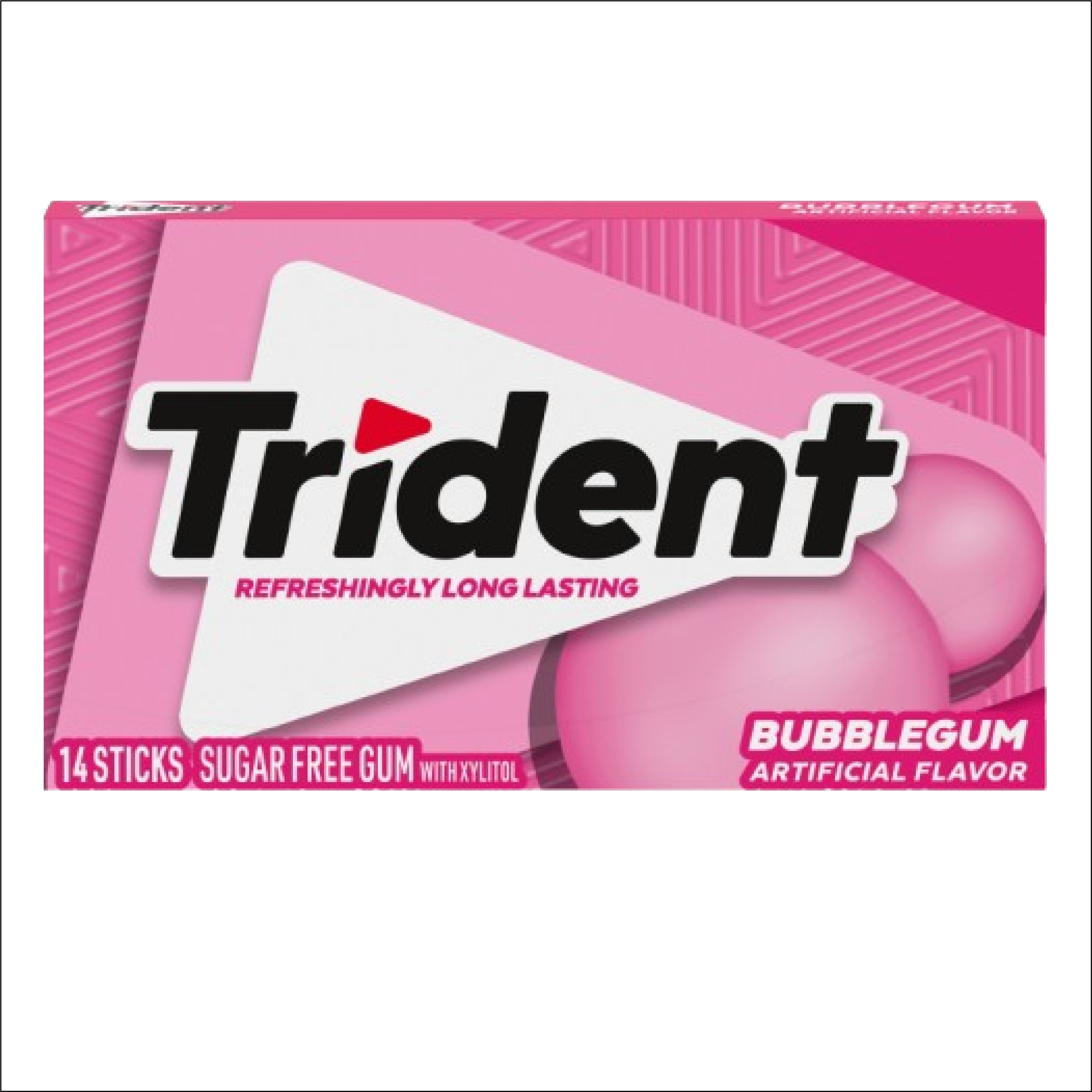TRIDENT BUBBLE GUM CHEWING GUM 14 STICKS
