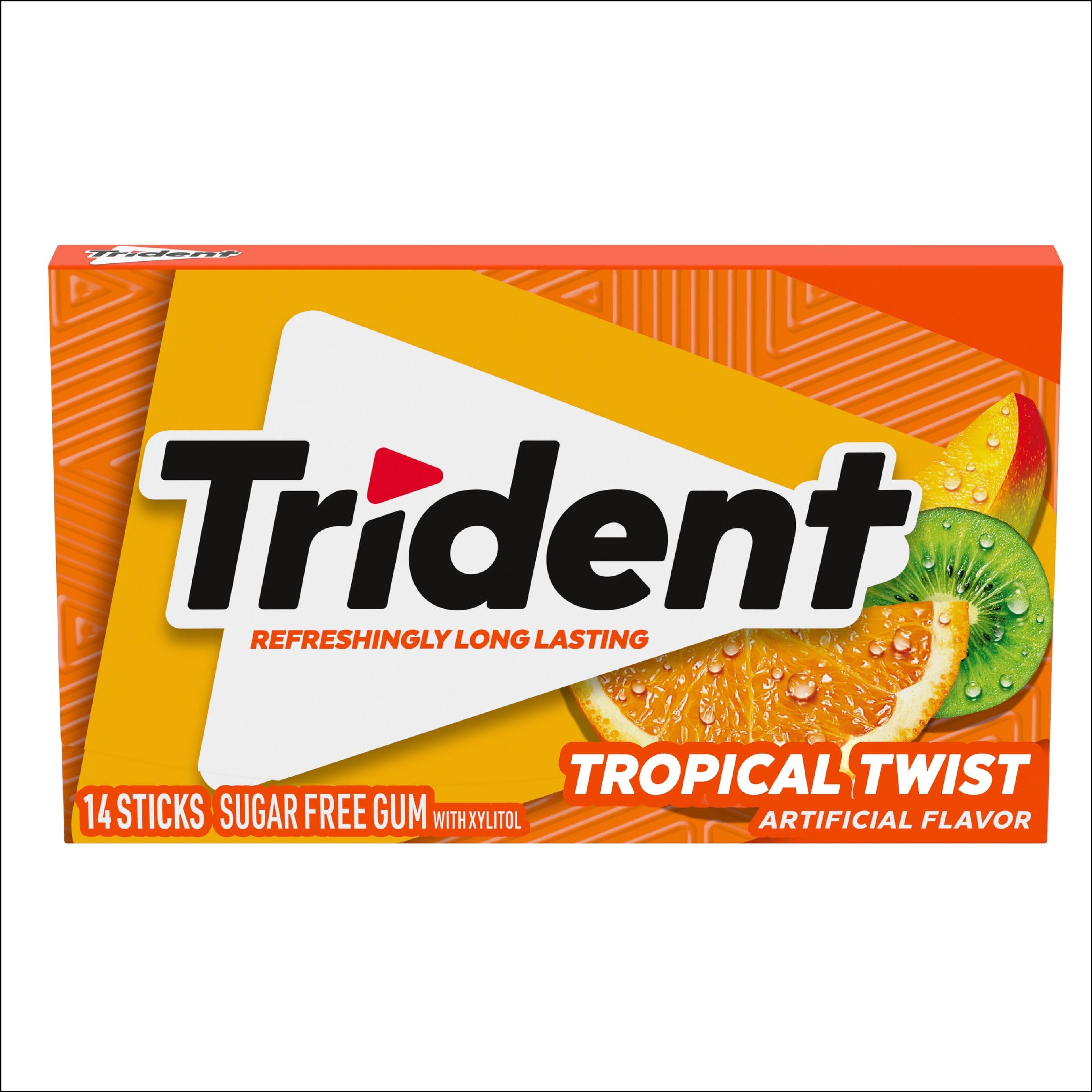 TRIDENT TROPICAL TWIST CHEWING GUM 14 STICKS