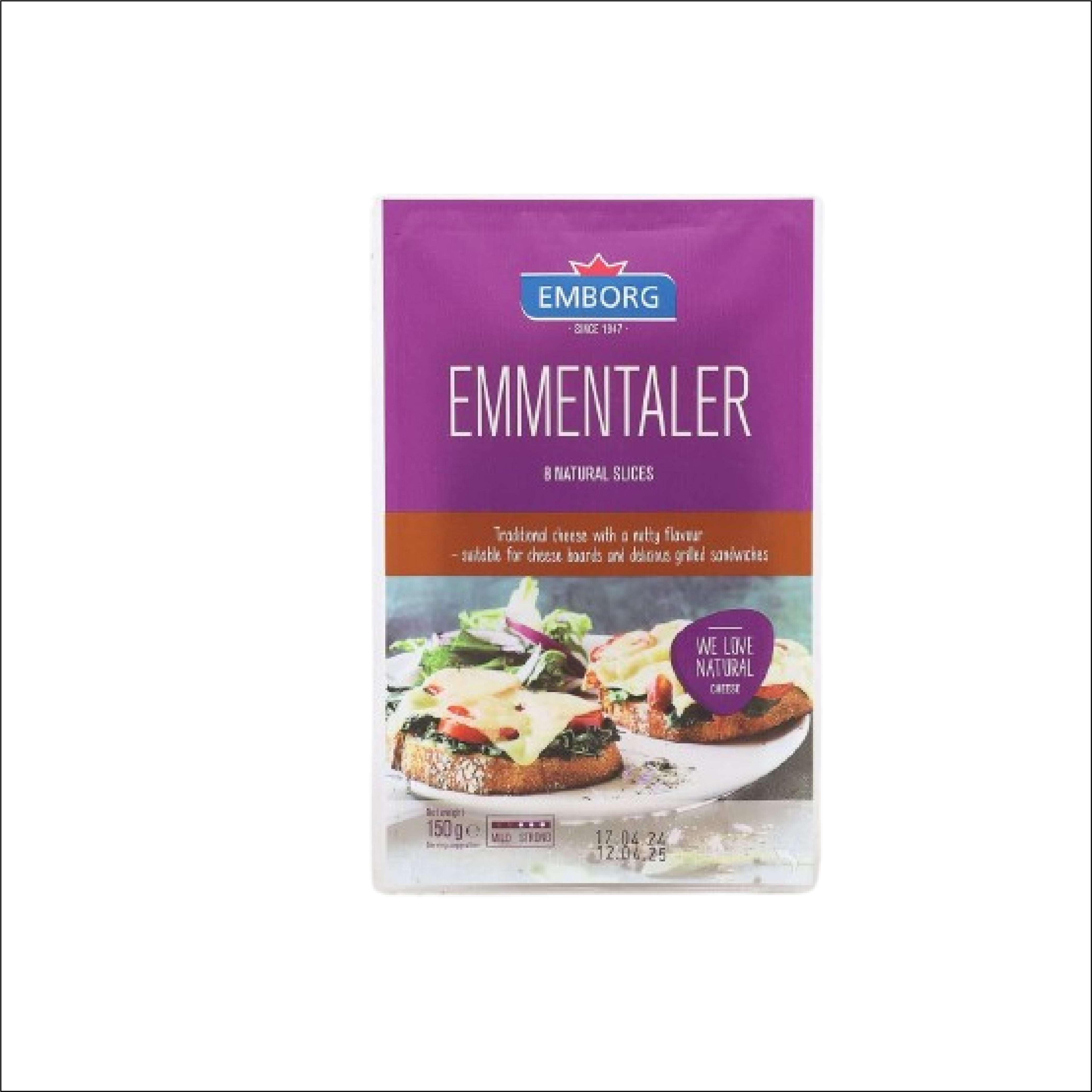 EMBORG EMMENTALER CHEESE SLICES 150 GRAM