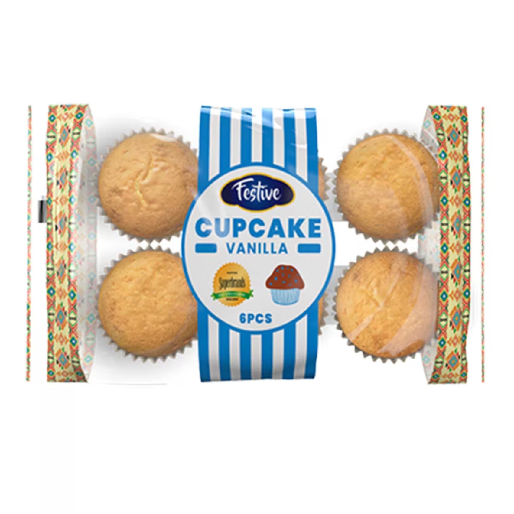 FESTIVE CUPCAKE VANILLA 6 PCS 270 GRAMS